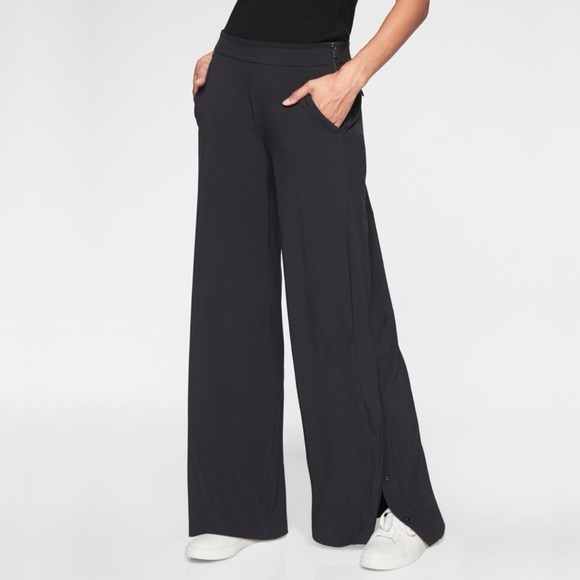Athleta Gramercy Track Trousers Black Size 16 (by measurement) - Picture 2 of 14